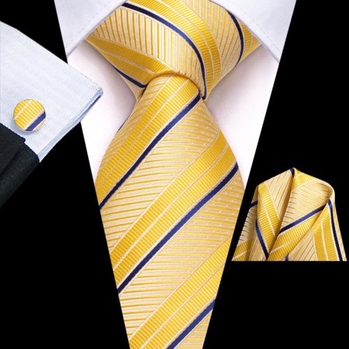 Imagen de Corbata de boda de seda a rayas rojas y negras para hombre, gemelos prácticos, regalo, corbata para ...