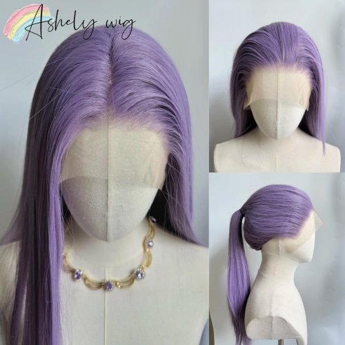 Image de Perruque Violet Clair Dentelle Avant - 26 Pouces