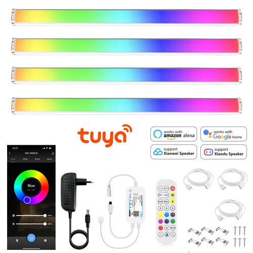 Imagen de Tira LED RGB de 30 cm con Control WiFi y App, Iluminación Inteligente para Gabinetes, Cocina y Decoración de Interiores, 12V, Regulable con Voz