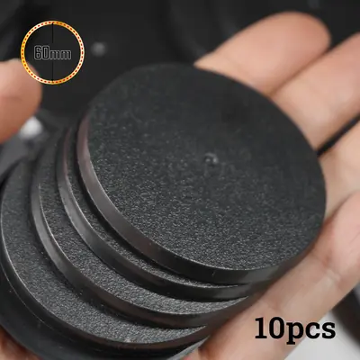 Image de 10 Bases Rondes 60 mm en Plastique pour Jeux de Guerre