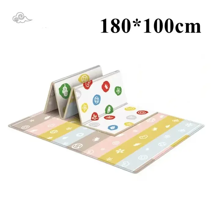 Image de Tapis de Jeu Bébé Pliable - Motif Dessin Animé Double Face