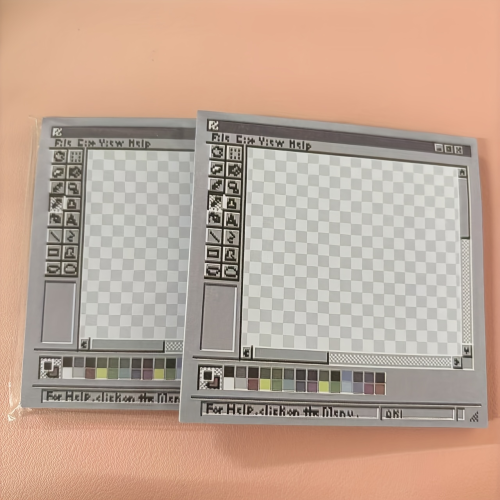 Bild von Vintage Computer Notizblock mit Zeichenbrett – 50 oder 100 Blatt quadratisches Papier im Retro-Stil für kreative Zeichnungen und Design