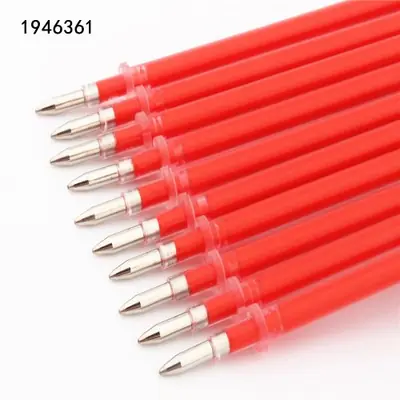 Image de Recharges d'encre Gel 10 pcs - Noir, Bleu, Rouge - Pointe 0.5mm