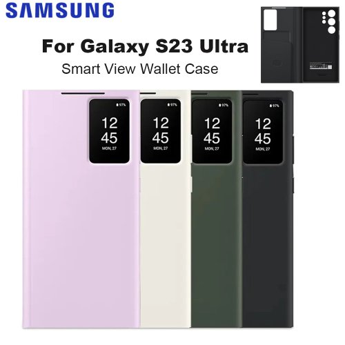 Afbeelding van Elegante Smart View Wallet Flip Case voor Galaxy S23 Ultra