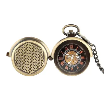 Image de Montre de Poche Steampunk en Bronze - Style Rétro & Mécanique