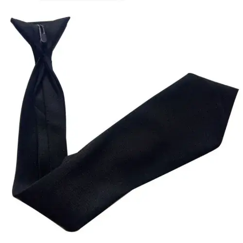 Image de Cravate Noire Pré-Attachée Homme - Élégance & Pratique