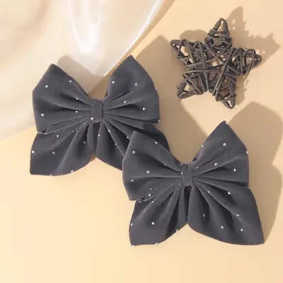 Image de Pince à Cheveux Nœud Mignon - Ensemble de 2 avec Diamants