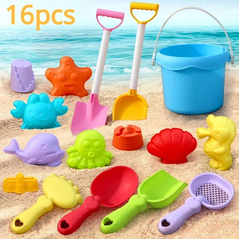 Immagine di Set Giocattoli da Spiaggia per Bambini – Pala, Secchio e Strumenti per la Sabbia