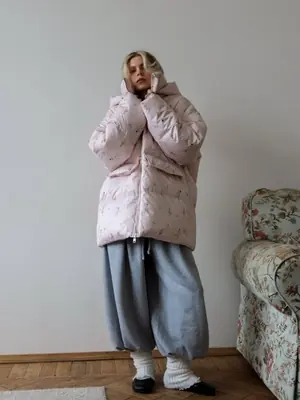 Image de Veste Hiver Femme Imprimé Floral Capuche