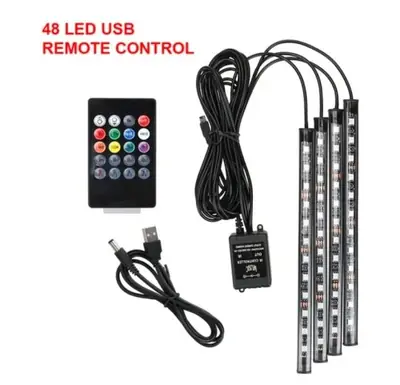 Image de Lumières LED Ambiance Voiture - 8 Couleurs RGB