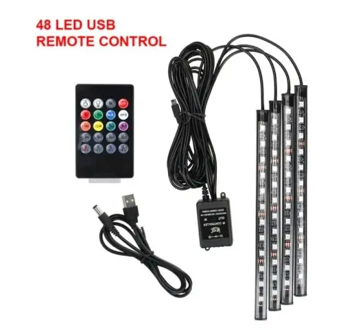 Image de Lumières LED Ambiance Voiture - 8 Couleurs RGB