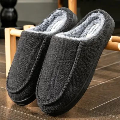 Image de Pantoufles Homme Luxe en Laine - Confort & Chaleur