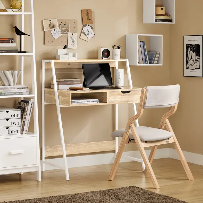 Image de Bureau avec étagère et tiroir - Table de travail compacte