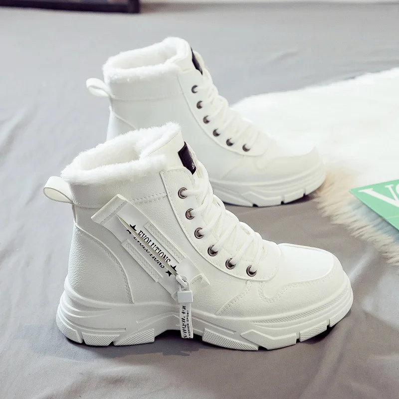 Imagen de Botas de nieve de invierno para mujer, zapatos informales de caña alta, zapatillas ligeras y cálidas...