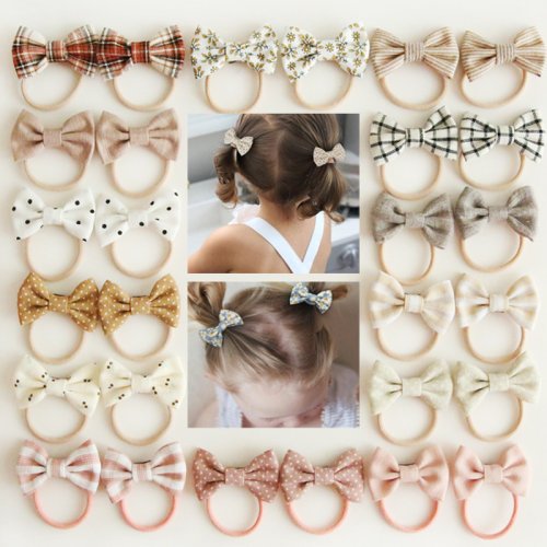 Image of Adorable Elastic Hair Bows for Girls – Soft & Stretchy Hair Ties and Cute Hair Ropes for Babies and Toddlers
