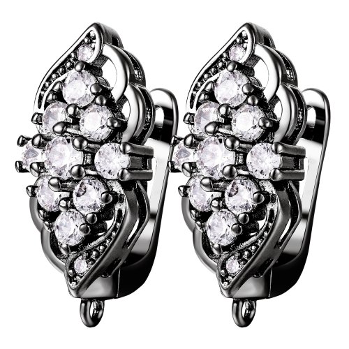 Afbeelding van Handgemaakte Decoratieve CZ Basis Sluiting Haken met Oorbel Sloten – Luxe DIY Accessoires voor Dangle Charms en Oorbellen Maken