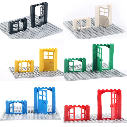 Imagen de 102 Uds. Ladrillo para puerta y ventana a granel DIY casa de bloques de construcción juguetes ciudad arquitecto para niños educativos
