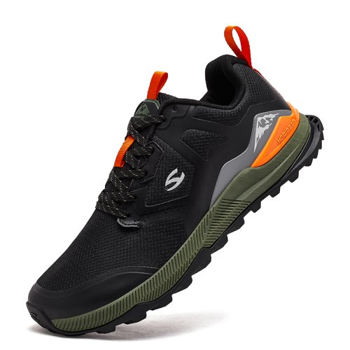 Imagen de HOBIBEAR Zapatillas de senderismo unisex con cordones Zapatos para caminar Viajes al aire libre Zapatillas de deporte de cuero artificial