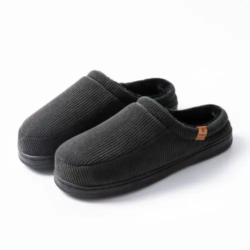 Image de Pantoufles Homme Hiver - Confort & Chaleur en Velours Côtelé