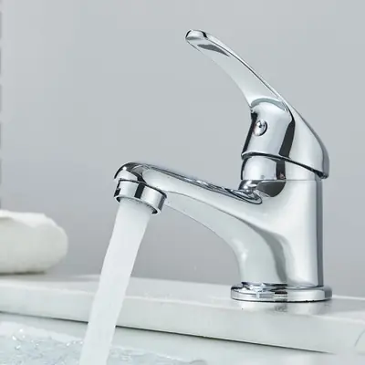 Image de Robinet de Lavabo Chromé - Eau Chaude & Froide