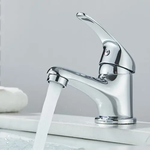 Image de Robinet de Lavabo Chromé - Eau Chaude & Froide