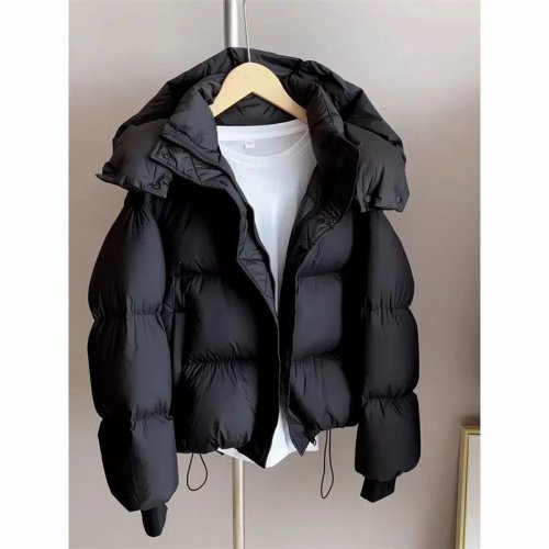 Imagen de Chaqueta de algodón gruesa para mujer, abrigo cálido y holgado estilo coreano, diseño de pan top, ideal para el invierno