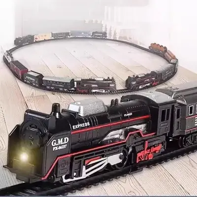 Image de Train de Fret Électrique avec Lumières - Jouet Ferroviaire pour Enfants