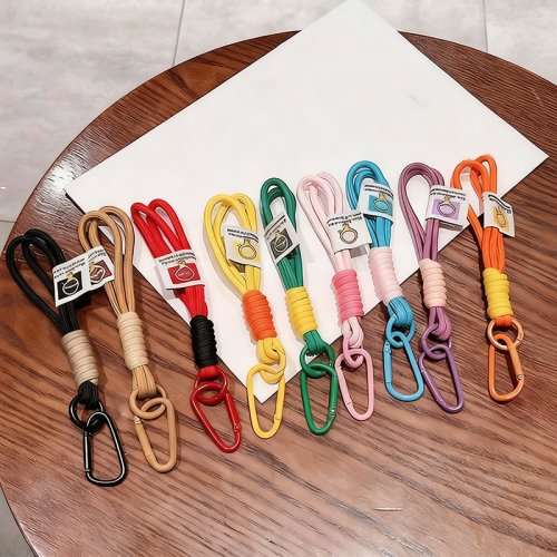 Bild von Kreativer Schillernder Geflochtener Seil-Schlüsselanhänger mit Karabiner – DIY-Schmuck-Set für Taschen, Schlüsselbund und Accessoires