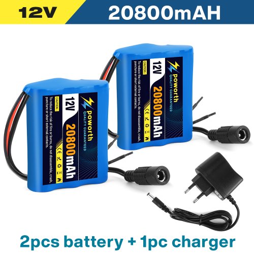 Image of 12V 20.8Ah 18650 Lithium Ion Battery Pack with 3S1P Configuration, Built-in Protection Board, and DC 12-6V Rechargeable Charger – High-Capacity Power Solution for DIY Projects and Portable Devices