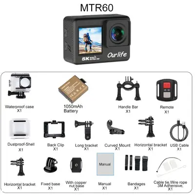 Image de Caméra d'Action 5K Ultra HD avec WiFi et Écran Tactile