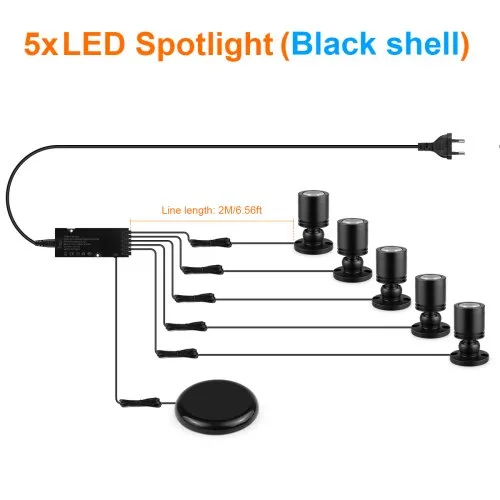 5xSpotlight zwart