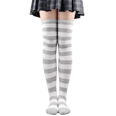 Image de Bas Hauts de Cuisse Rayés - Style Lolita & Harajuku
