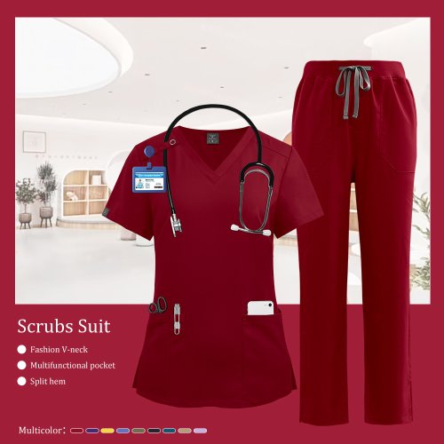 Afbeelding van Pet Grooming Instelling Kamer Scrubs Uniform Vrouwen Chirurgie Werkkleding Schoonheidssalon Werkkleding Verpleging Scrub Medische Pakken Unisex