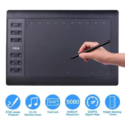 Image de Tablette Graphique Pro 10x6 Pouces - 12 Touches Express