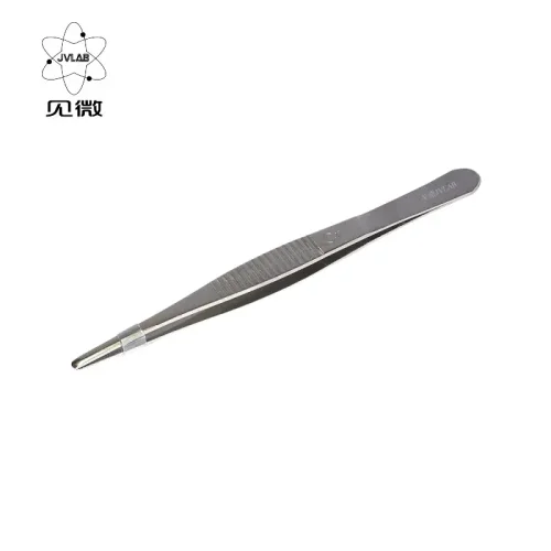 Image of Precision Stainless Steel Tweezers – Straight Surgical Forceps for Laboratory, Medical, and Home Use – 12.5 cm Professional Grade Tool