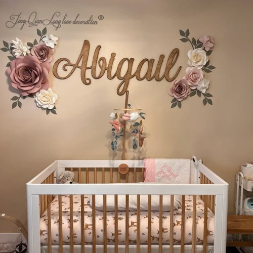 Image of Handcrafted Wooden Name Sign – Personalized Nursery Wall Decor for Baby's Room with Natural Finish and Custom Lettering