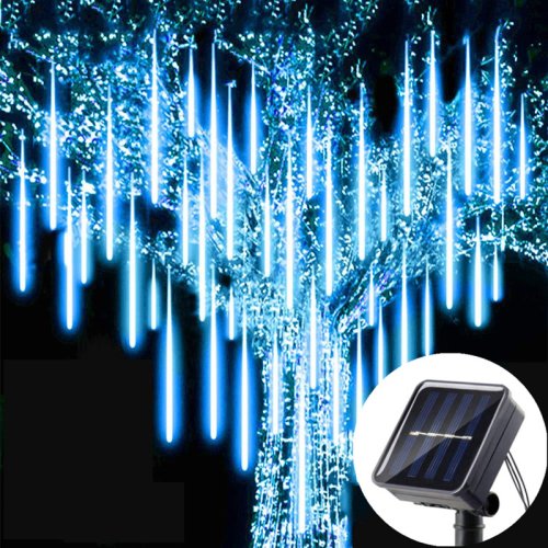 Imagen de Luz LED Solar de lluvia de meteoros, guirnalda de luces navideñas, decoración de jardín de hadas impermeable, guirnalda de calle Led para exteriores, decoración navideña