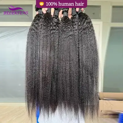 Image de Cheveux Humains Naturels - Tissage Droit & Bouclé