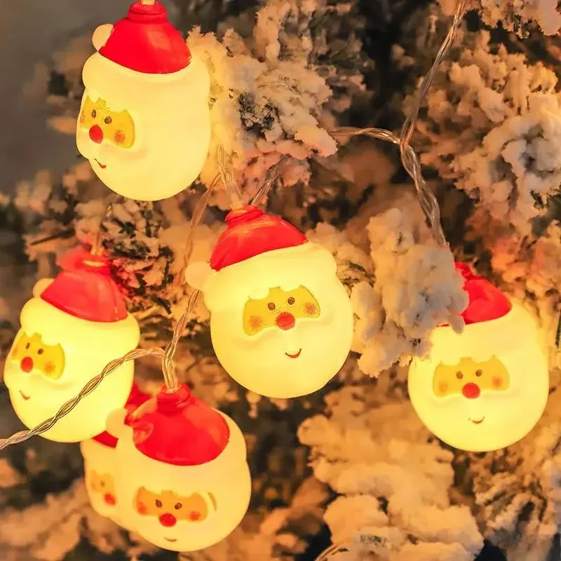Image of Battery-Powered 1.5M Santa Claus LED String Lights – Fairy Garland Lamp for Christmas Tree, Home, Party & Xmas Decorations