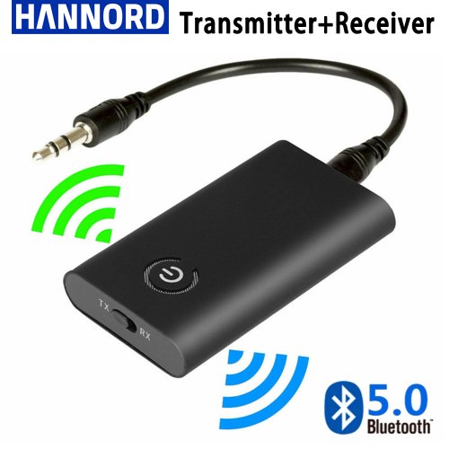 Immagine di Adattatore Bluetooth 5.0 2 in 1 Hannord – Audio Wireless per TV, Auto e PC