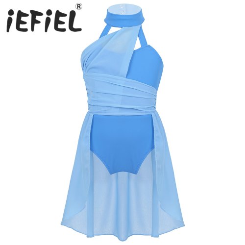 Afbeelding van Elegant Ballet Turnpakje voor Meisjes – Zachte Dancewear Jurk met Glitter Detail voor Gymnastiek, Lyrische Dans en Podiumoptredens