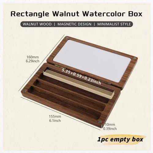 Image de Boîte de Peinture en Bois Noir avec Palette