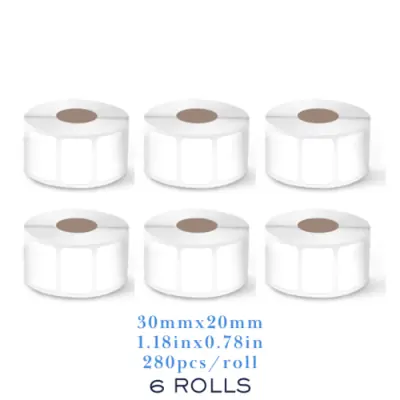 Image de Étiquettes Thermiques Blanches Anti-Huile - 6 Rouleaux
