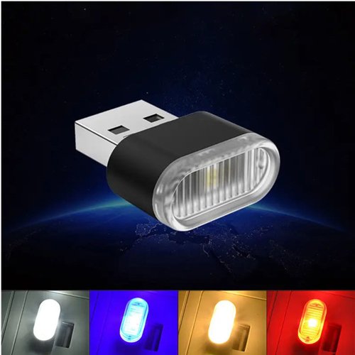 Imagen de Mini USB LED luces de ambiente Interior del coche lámpara decorativa de neón iluminación de emergencia Universal PC portátil Plug and Play