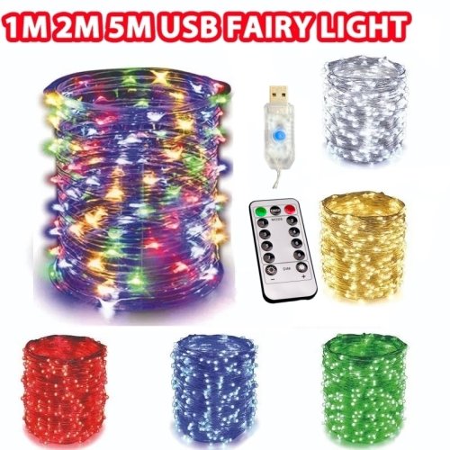 Zdjęcie USB Led String Light 5M/10M/20M/30M 8Mode pilot światła wróżkowe girlandy ślubne boże narodzenie dekoracje świąteczne lampy nowy rok