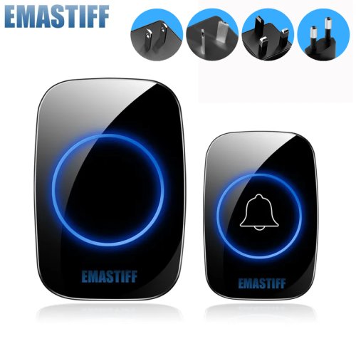 Imagen de Timbre de Puerta Inteligente Inalámbrico con Control Remoto de 150m, Resistente al Agua, Compatible con Enchufe UE, AU, Reino Unido y EE.UU. – Nueva Timbre de Bienvenida para el Hogar