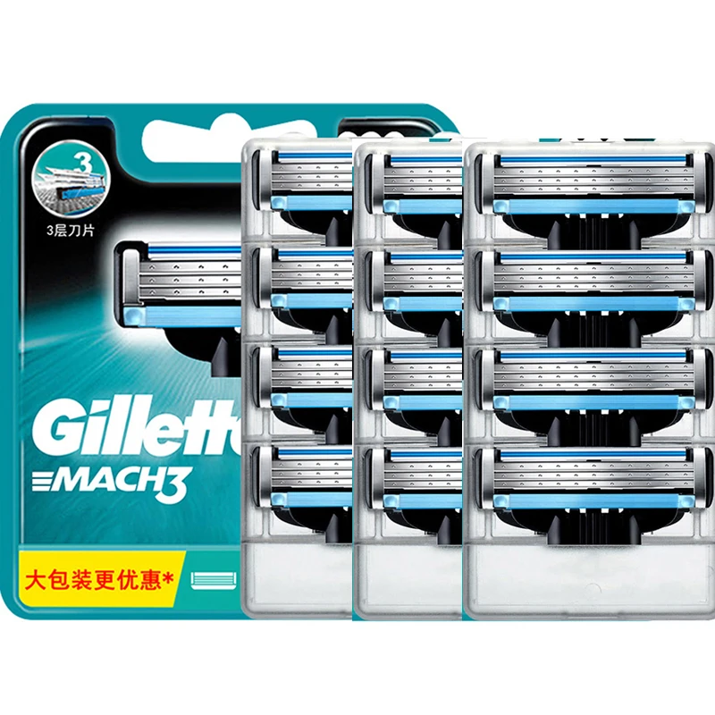 Bild von Gillette Mach3 Rasierklingen Nachfüllungen – 12 Stück für Männer mit 3-Klingen-System für eine besonders glatte und angenehme Rasur mit Schmierstreifen