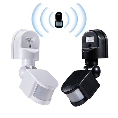 Imagen de Detector de Movimiento PIR Infrarrojo 12V/220V/110V - Interruptor Automático para Luces LED Exteriores con Montaje en Pared y Sensor de Presencia Humana