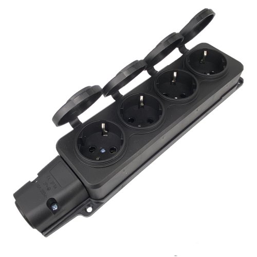 Zdjęcie EU German 3/4 Ways Outdoor Waterproof Outlet Rain Plug with Cover Germany Russia Wireless Extension Power Strip IP54 16A 3500W