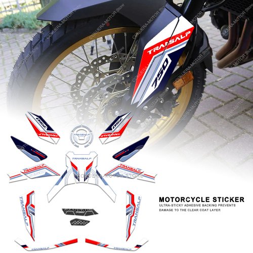 Image of Premium Epoxy Resin 3D Tank Protection Stickers for Honda XL750 Transalp 750 2023 – Anti-Slip, Durable & Stylish Motorcycle Decals Kit